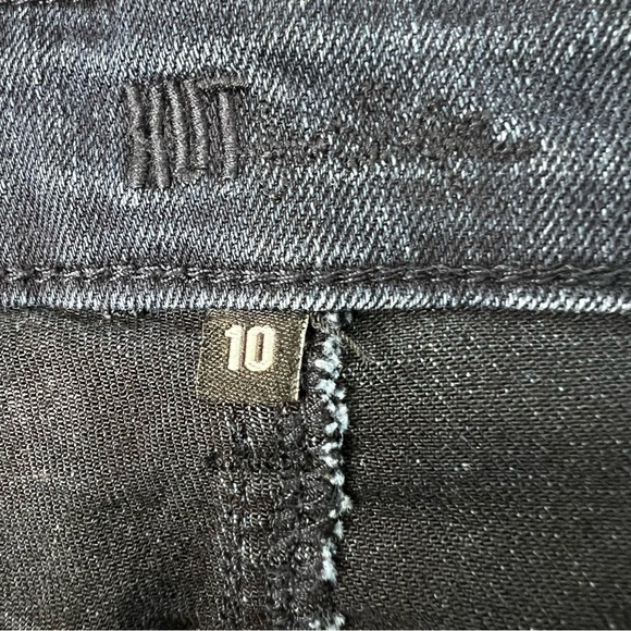 KUT from the KLOTH Women’s Blue Jeans Sz 10 Baby Bootcut Dark Wash Distressed - Picture 5 of 14